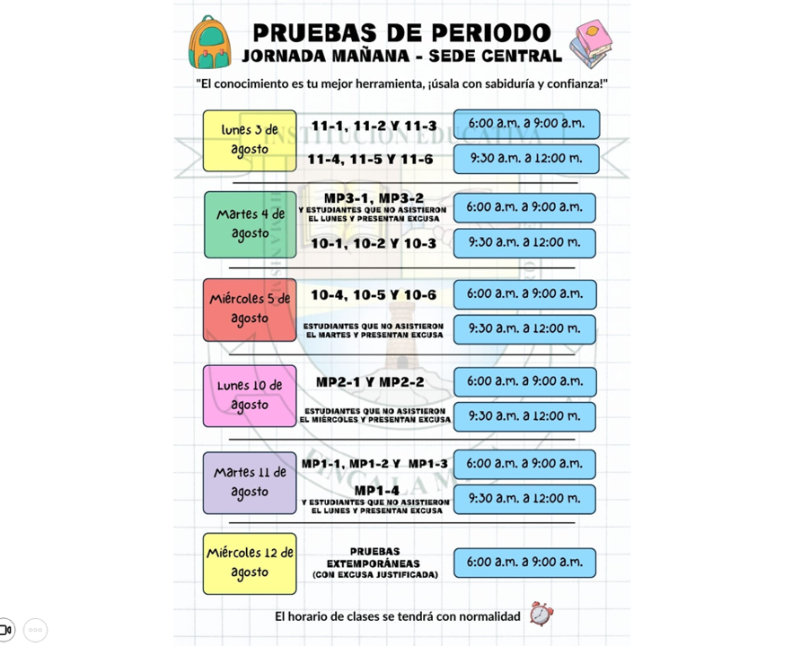 Jornada de la mañana
